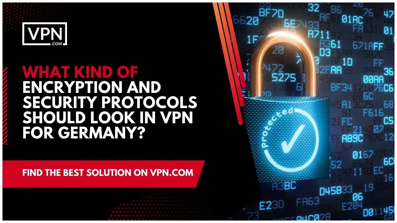 the text in the image shows What Kind Of Encryption And Security Protocols Should Look In VPN For Germany