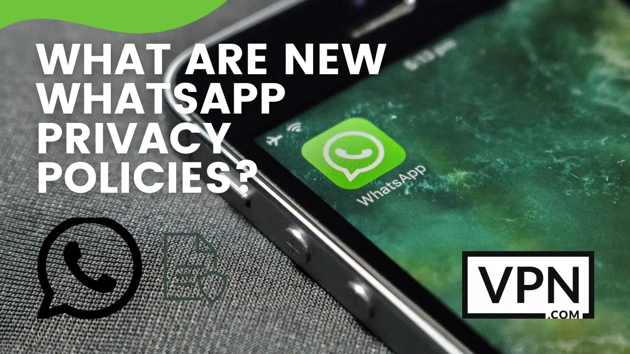 iPhone screen with Whatsapp button with a text "what are new whatsapp privacy policies?"