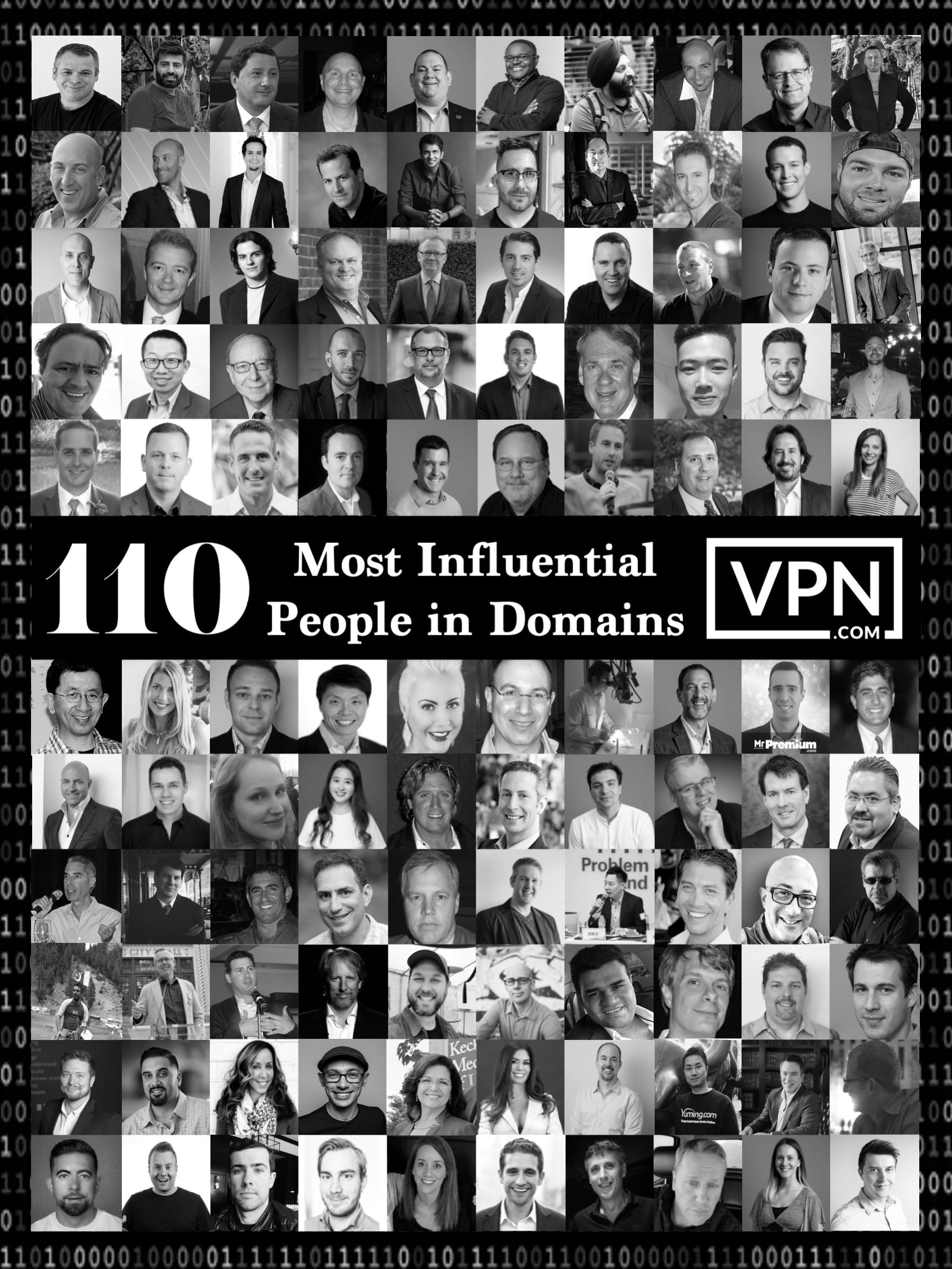110 most influential people in domains with the image reflect the headshot pics for domain brokers