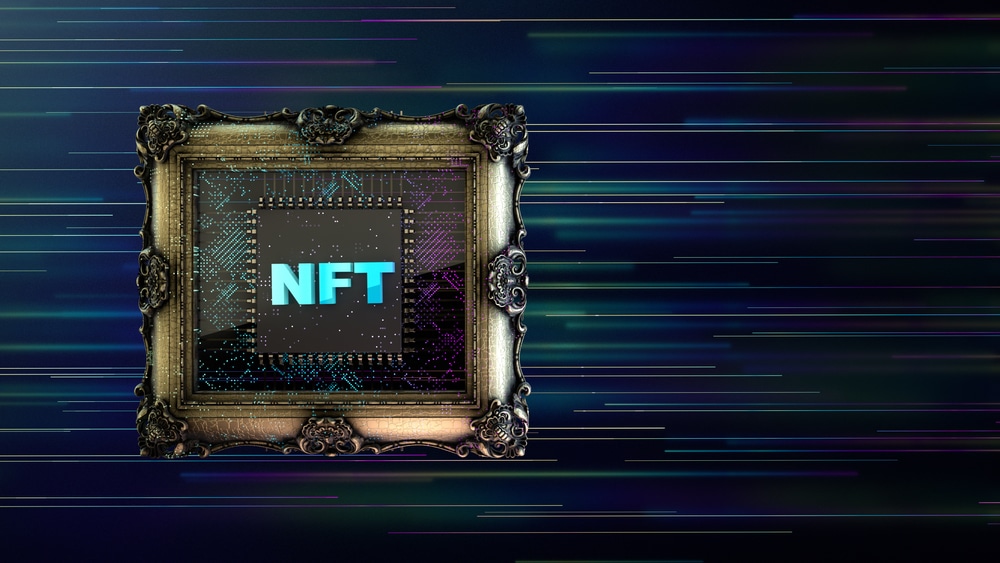 NFT non-fungible token art on a colorful background