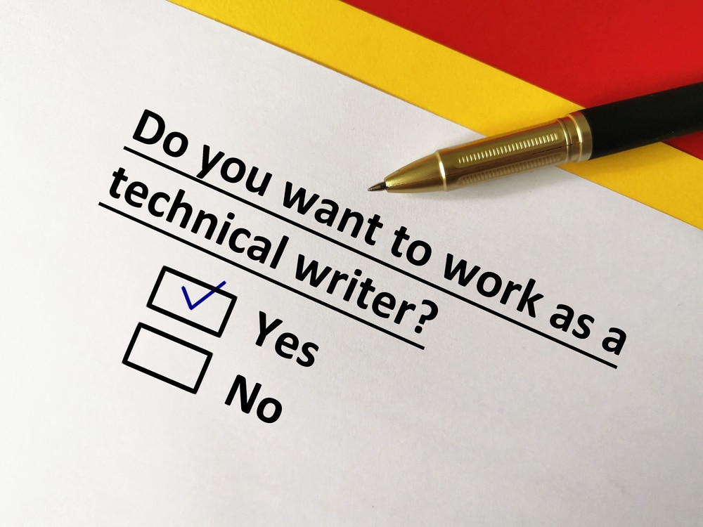 Un papel con la pregunta ¿Quieres trabajar como escritor técnico?