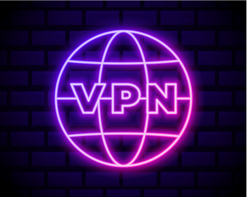 Cartel de neón que dice - VPN